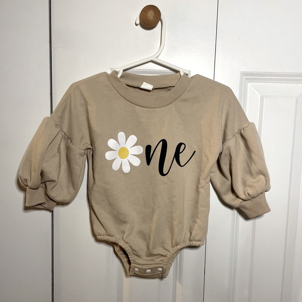 12-18M Baby Girl Bubble Romper Crewneck Sweatshirt
